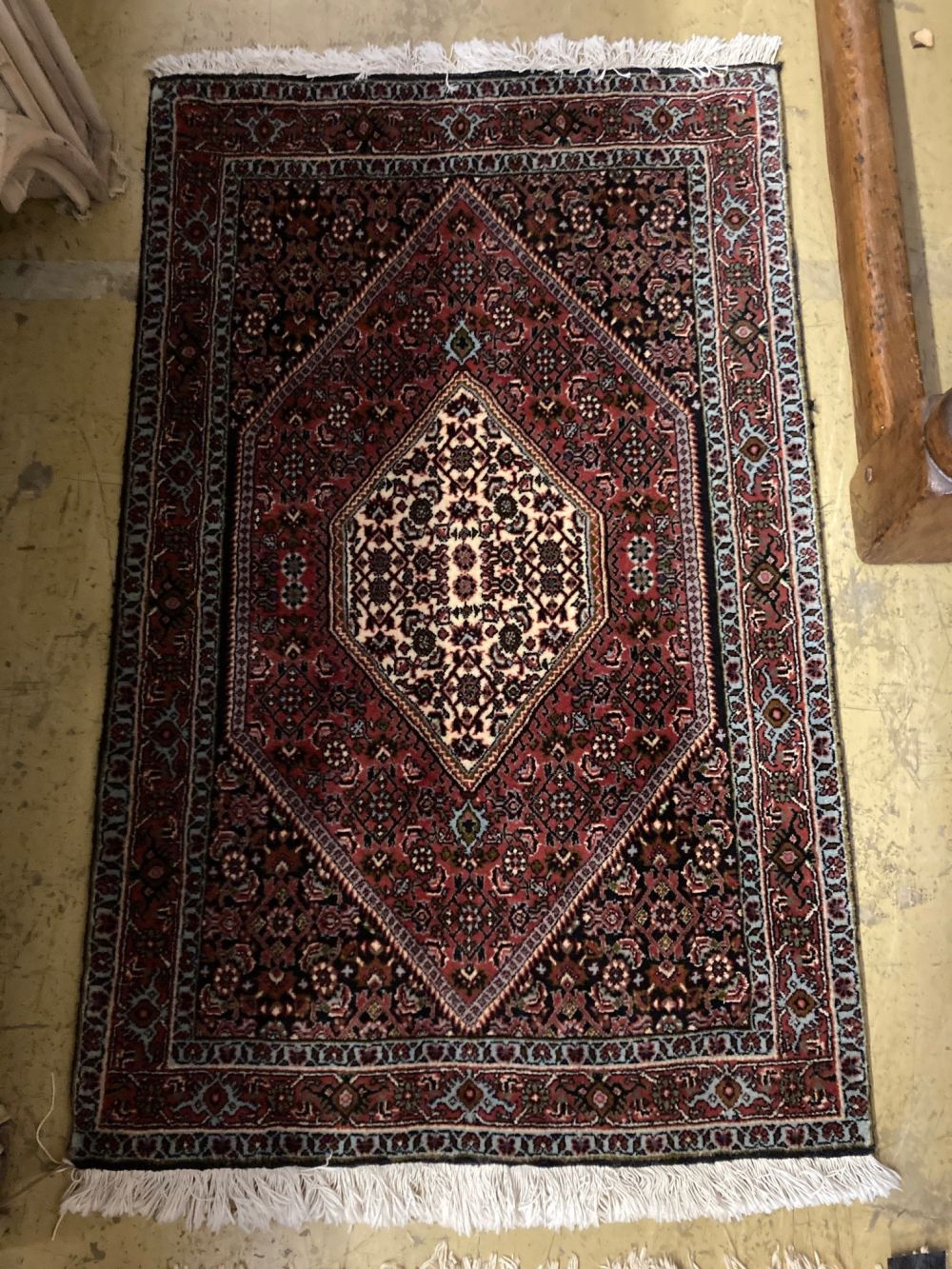 A Hamadan rug, 110 x 69cm together with a Tabriz style machined rug